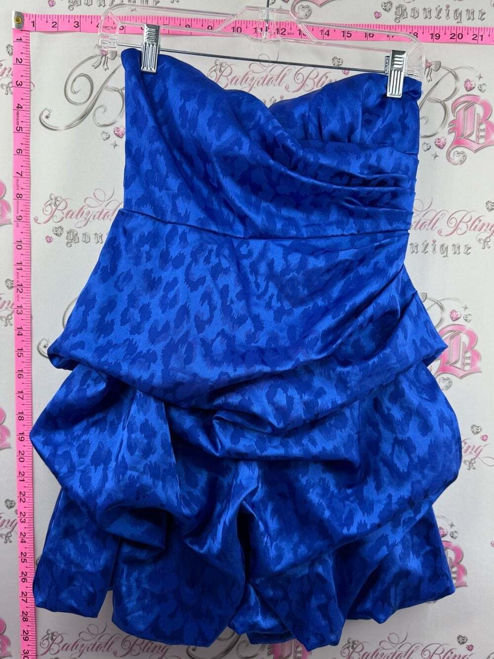 City Triangles dress mini Royal Blue Strapless Ruffled Party Dress sexy cute